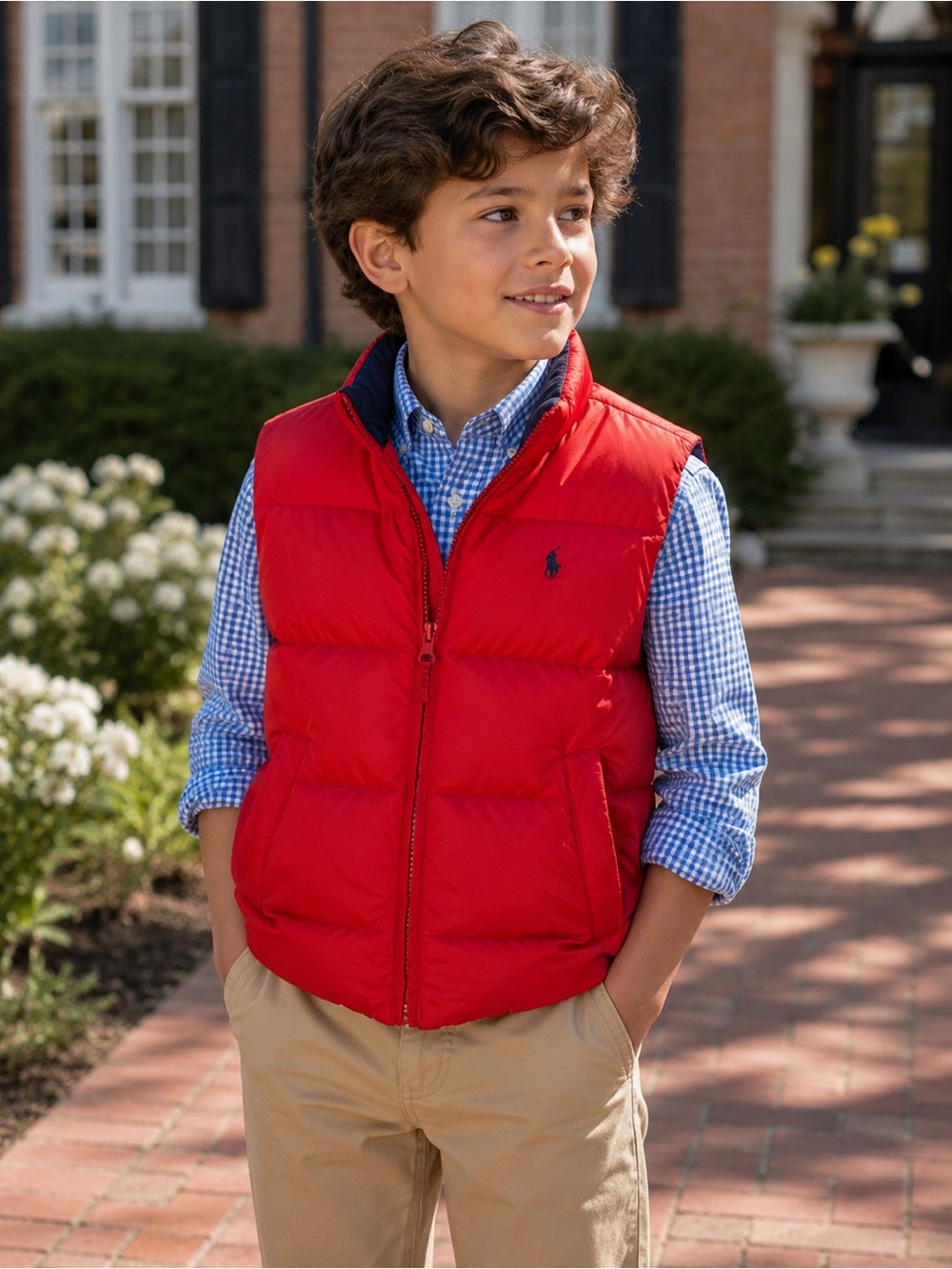 Polo Ralph Lauren Boys Reversible Red/Navy Puffer Vest Sz 4T